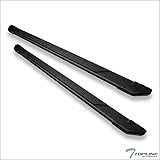 5" TI Style Matte Black Aluminum Side Step Rail Running Boards jz Compatible with 07-18 Chevy Silverado/GMC Sierra Crew Cab