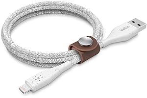 DuraTek Plus Lightning to USB-A Cable, 6 Feet (White)