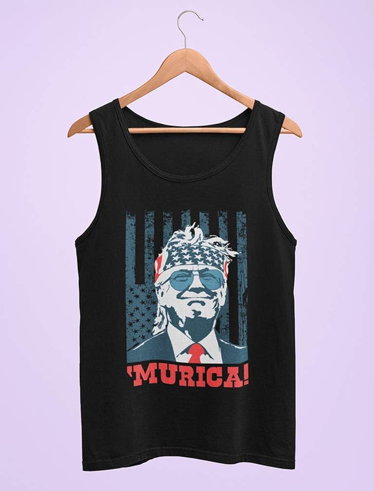 Donald Trump 2020 Tank Murica 4th of July Patriotic American Party USA Singlet: Clothing