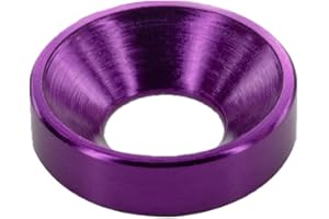 LAGEFEFE [40PCS] M6 Finishing Countersunk Washers, Anodized Aluminum Alloy, Head Washers Gaskets Cup Shim for Screw RC/Car/Motorcycle/Mechanical Accessories Parts, Purple Color