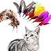 SUMCOO 9 pack Telescopic Wand Kitty Cat Feather Refill And Soft Furry Feather Replacement For Interactive Cat and Kitten Toy Wands.