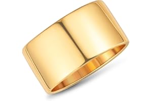 RLMOON 18K Gold or Silver Plated Wide Band Rings 12MM Thumb Ring for Women Men Thick Simple Plain Band Ring High Polished Comfort Fit Size 6-11
