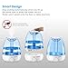 URPOWER Humidifiers, 3 Litres Ultrasonic Cool Mist Humidifier with Night Light, Sleep Mode, Adjustable Mist Vent and Mist Output, Waterless Auto off Humidifiers for Bedroom, Baby Room, Office