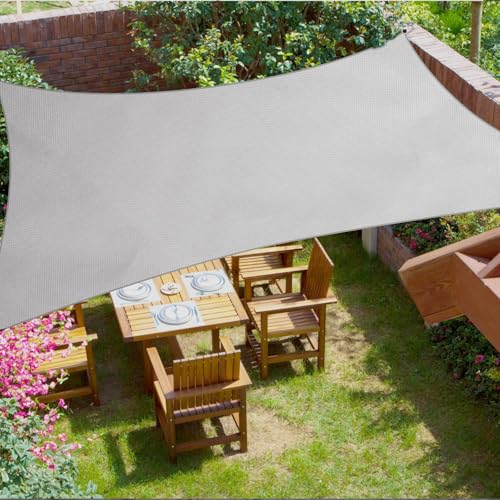CIXMUS 4 x 4 m Waterproof & Anti-UV Sun Shade Sail Awning 420D Oxford Fabric Thick Weather Resistant for Garden and Patio