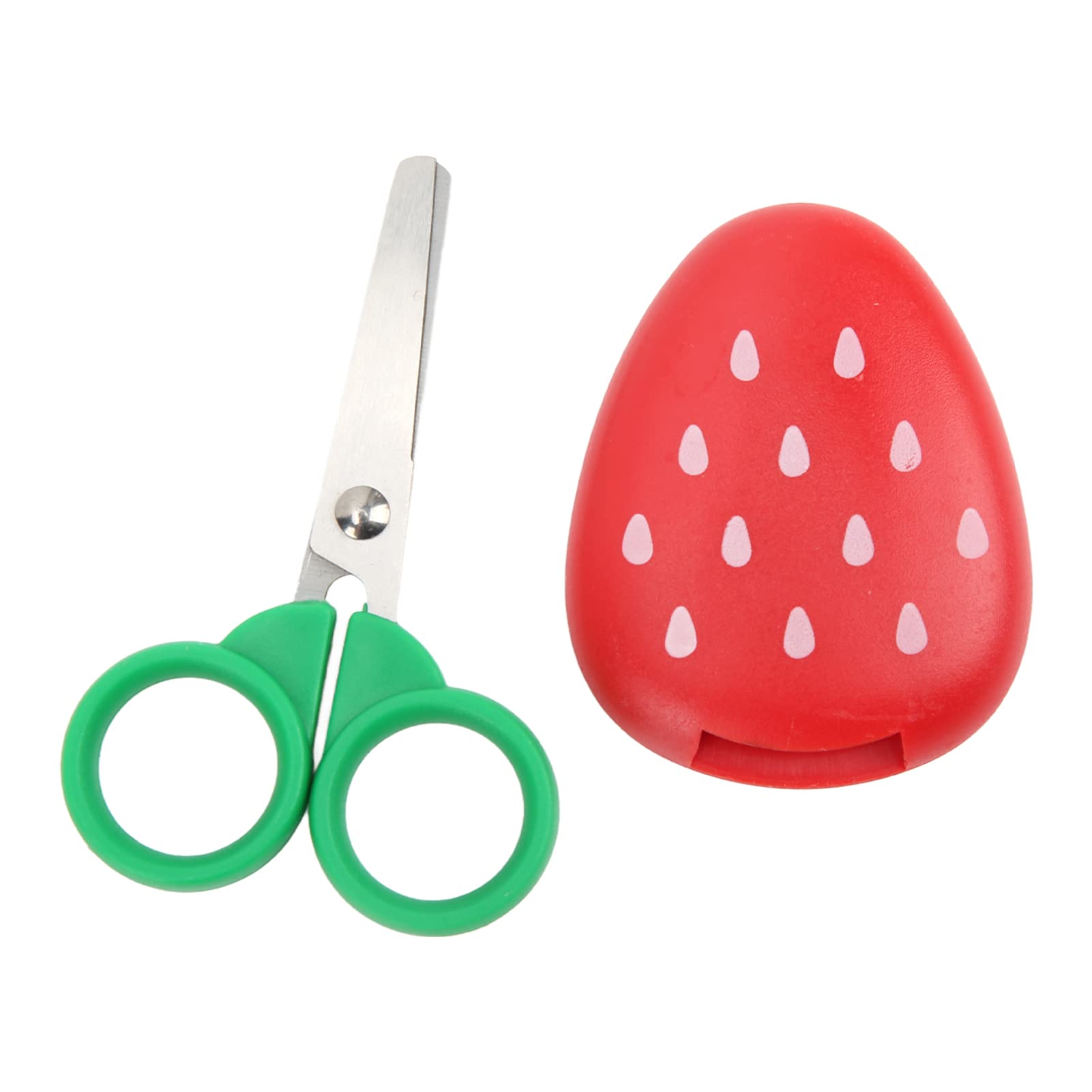 Paper Scissors, Portable Cartoon Strawberry Scissors Cute Child Safety Paper Cut Scissors, Refrigerator Magnet Sticker Kids Scissors Multipurpose Scissors for Children Household for Home Decoration