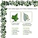 2 Pack Artificial Greenery Garland, Fake Vines - 6FT Faux Green Garland with White Flowers and 5.6FT Artificial Ivy Green Leaves Garland, Decorative Vines Table Runner Garland