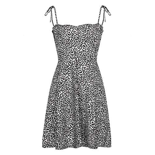 Vacation Dress,Sexy Womens Fashion Ladies Open Leopard Splice Print Casual Bind Zipper Dress,Black,XL,Women's Novelty Sleep & Loungewear