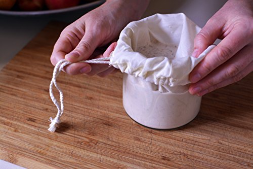 100% Organic Cotton Textile, Reusable, Durable, Natural and Finest Quality High Grade Mesh Nut Milk Bag, Nylon Free, Strainer Cheesecloth and Coffee Filter for Silk Almond Cashew Peanut Milk