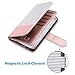 ULAK Galaxy S7 Edge Case, PU Leather Wallet Case with Credit Card Slot Magnetic Closure Flip Wallet Case Cover for Samsung Galaxy S7 Edge (Rose Gold/Black Stripe)