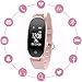 Fitness Tracker,Women Smart Fitness Watch, Heart Rate Monitor Smart Bracelet IP67 Waterproof Smart Bracelet with Health Sleep Activity Tracker Pedometer for Smartphone. (Rose Gold)