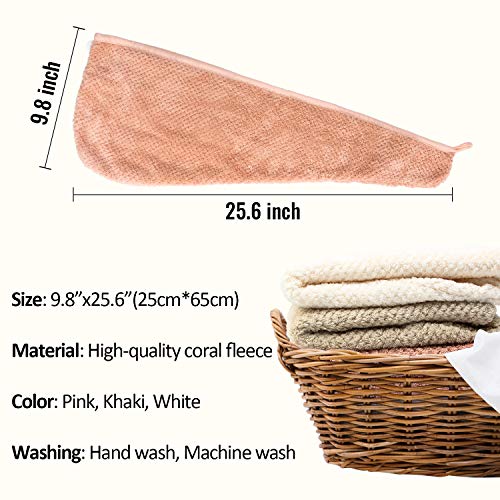 Stellaire-Chern-3-Pack-Hair-Towel-Wrap-Microfiber-Quick-Hair-Drying-Towel-for-Women-Super-Absorbent-Drying-Hair-Caps-with-Buttons-Dry-Hair-Hat-Gray-Pink-White