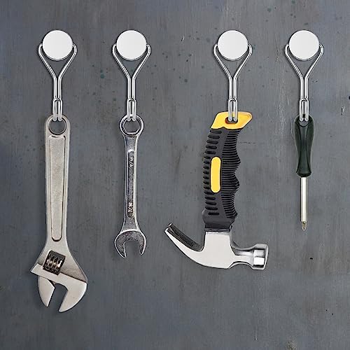 ® Ganci magnetici, 6 pezzi ganci magnetici argento extra forti per cucina, gadget, camera da letto, armadietti, ufficio, frigorifero, appendere luci decorative, barbecue, attrezzi da giardino –