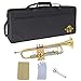 Kaizer Trumpet Bb B Flat Gold Lacquer Rose Brass Includes Case Mouthpiece and Accessories TRP-1000LQ