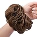 REECHO Thick 2PCS Updo Messy Hair Bun Curly Wavy Ponytail Extensions Hairpieces Hair Scrunchies for Women Girls Color Light Chocolate Brown