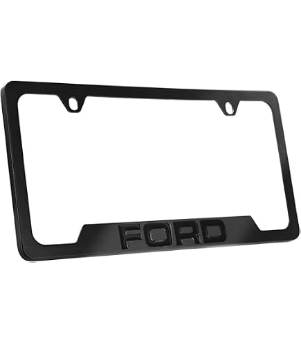 Amazon.com: Ford F-150 Black Metal License Plate Frame Tag Holder