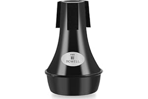 ROWELL Trumpet Mute ABS Straight Trumpet Mute Mini Trumpet Mute Silencer Lightweight Practice Trumpet Mute Trumpet Acessories for Beginner(Black)