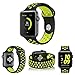 OULUOQI for Apple Watch Band 42mm, Soft Silicone Replacement Band for Apple Watch Series 3, Series 2, Series 1, Sport , Edition, M/L Size ( Black/ Volt Yellow )