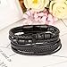 LOLIAS Wrap Leather Bracelet for Men Stainless Steel Magnetic-Clasp Braided Multi-Layer Bangle Cuff Bracelets