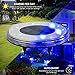 Solar Lights Outdoor Garden, [Upgrade RGB Version] ESEYE 4 Pack 18 LED Waterproof Solar Disk Ground Lights - Round Pool Floating Spotlights with Solar Panel for Decorative Backyard Driveway Lawn Path
