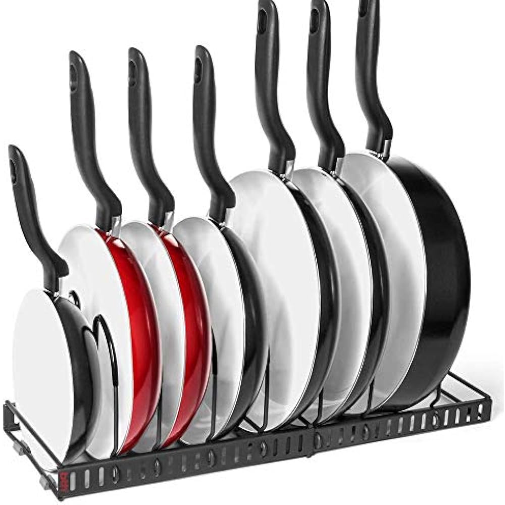 Cookware Holders 7+ Pans Expandable Pot Organizer Rack 2 Racks Or 1