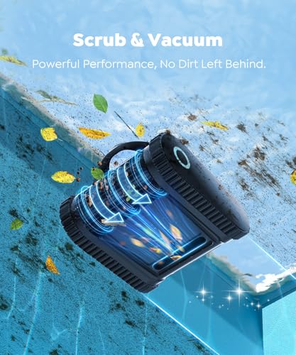 Cordless Pool Cleaner Robot with Wall Climbing, 2.5H Fast Charging, Tripe-Motor Strong Suction, C1 Pool Vacuum for Inground Pools up to 150㎡, Multi Cleaning Modes(Obsidian & Ivory)