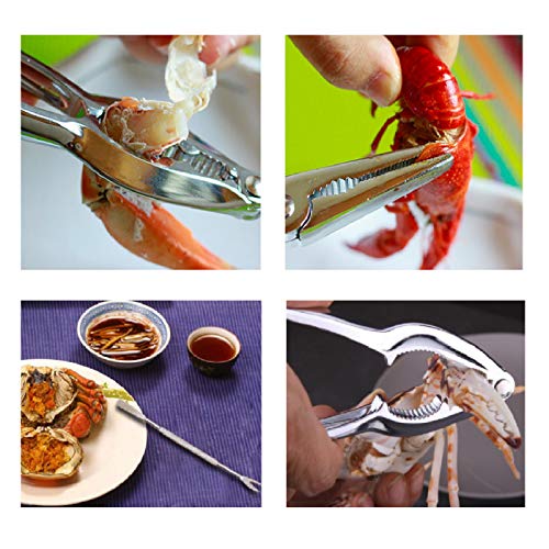 Luckkyme Seafood Tools, Lobster Crab Crackers Lobster Shellers Seafood Forks Seafood Forks(8 Pieces, red)
