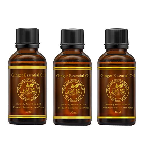 30ml Ginger Oil Essential Pure Natural Plant Therapy Lymphatic Beauty Drainage Ginger Body Massage Spa Oil for Aromatherapy, Skin, Bath, Foot Therapy, Family, Stamina Bathing Relaxation (C)