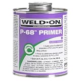 IPS Corporation 10214 Purple P-68 Primer for PVC and CPVC Pipes, Non-Bodied, Fast Acting Primer, 1/2 Pint with Applicator Cap