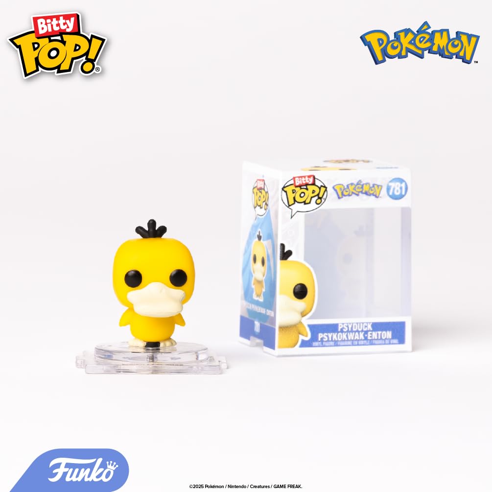 Funko Pop! Bitty: Pokemon - Squirtle, Eevee, Growlithe, and Psyduck - 0.9 Inch (2.2 Cm) Collectable - Stackable Display Shelf Included - Gift Idea - Party Bags Stocking