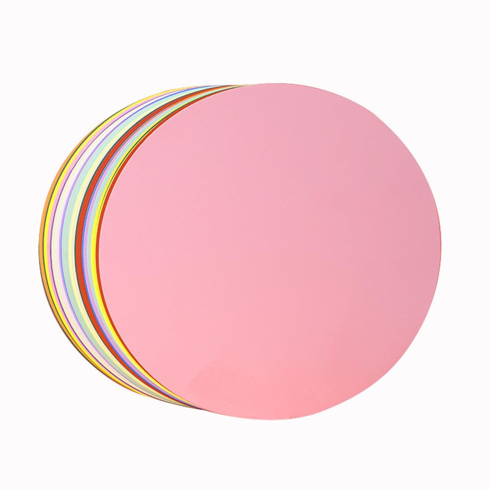 50 Sheets Cardstock Paper Circles 10" Circle Cutouts - 230gsm Thick Cardstock Assorted Color - DIY Kids Craft Projects & Bulletin Boards (Multicolored)