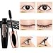 4D Silk Fiber Eyelash Mascara, Extra Long Lash Mascara Waterproof Not Blooming Curling Natural Eye Makeup Long Lasting Black