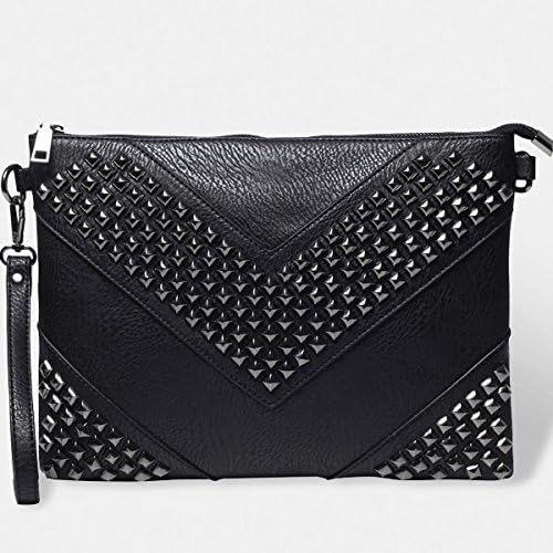 Amazon クラッチバッグ ブランド クラッチ 鞄 バッグ ブランド メンズ ハンドバッグ ブランド スタッズ S ブラック 黒 トートバッグ