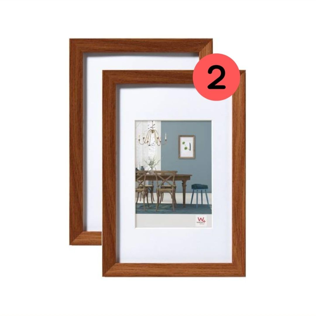 walther design EF824P3 Fiorito Picture Frame, Dark Oak, 18 x 24 cm, Pack of 2, Wooden Frame with Passe-Partout — image 1
