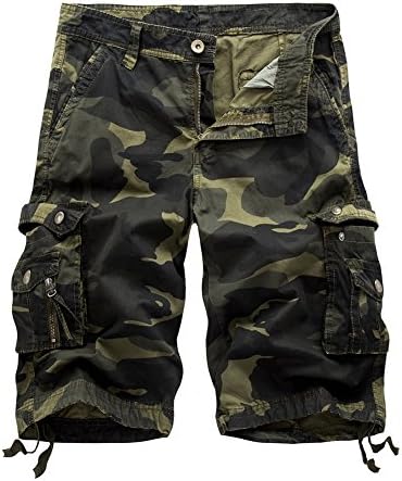 Men's Camouflage Print Beach Board Shorts with Two Pockets Casual Swim Trunks