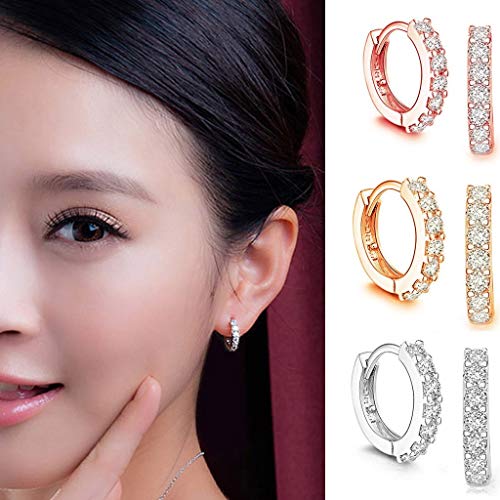 TONGHANG Hoop Earrings for Women, Plated Cubic Zirconia Cuff Earrings Huggie Stud, Ear Jewelry for Women, Perfect Valentine\'s Day, Birthday Gift