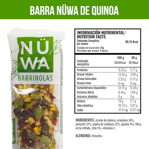 MIX PACK NÜWA KETO: Barritas de Cacao, Coco y Quinoa - Veganas - Snack Saludable - Vitamina E - Sin Azúcar Añadida - 15 pz - Ingredientes Naturales - Sin Conservadores - Sin Gluten