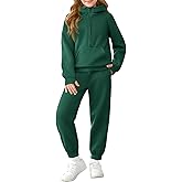 Girls 2 Piece Outfits Sweatsuit Kids Fleece Half Zip Hoodies Sweatshirt and Sweatpants Set with Pockets
