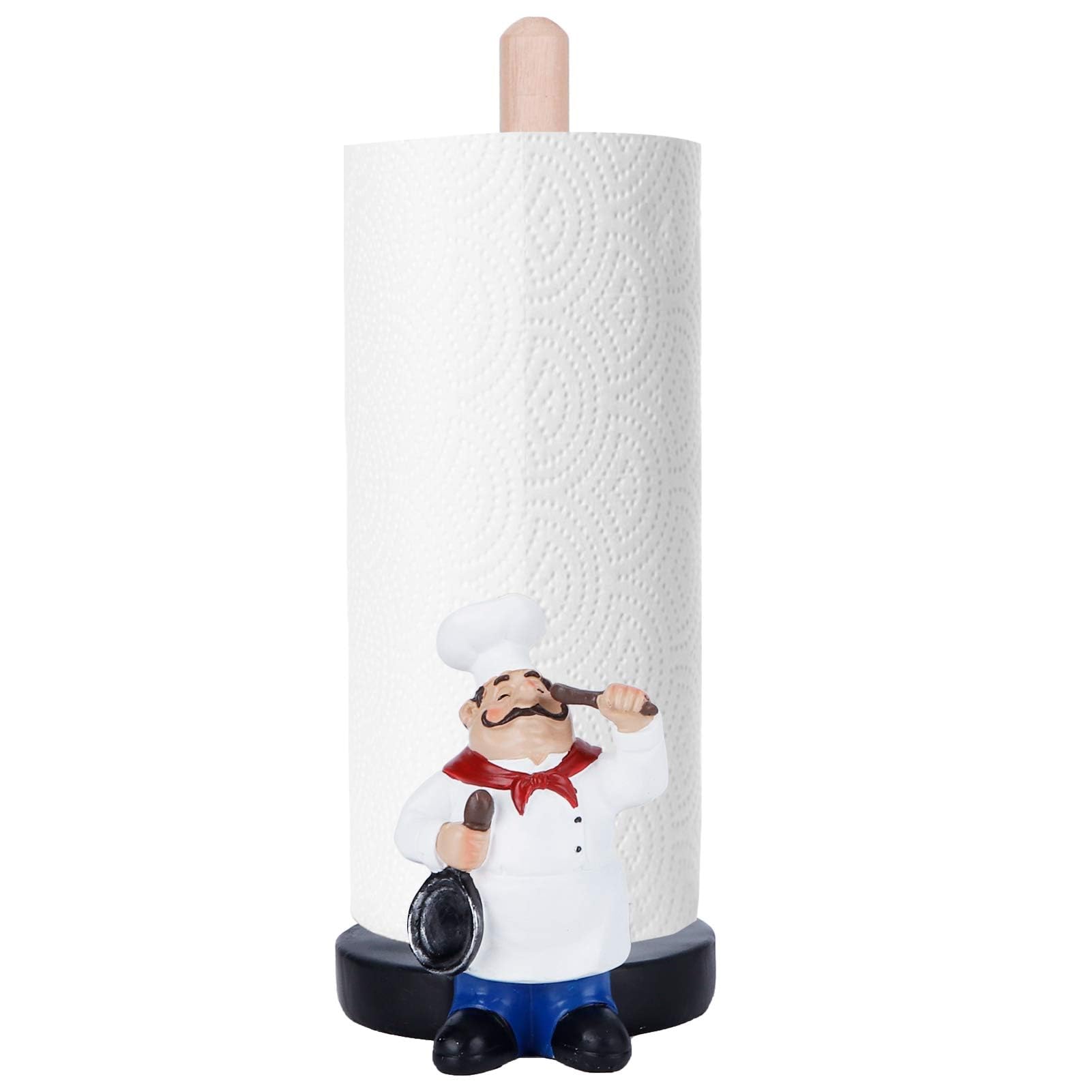 Kitchen Roll Holder Free Standing, Chef Decor Bathroom Napkin Holder Tissue Holder Countertop Paper Towel Holder Stand Resin Crafts Display for Restaurant