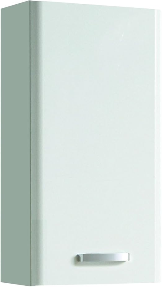 Lifestyle4living Badezimmerschrank In Weiss Hochglanz Schmal Hangeschrank Mit 1 Tur Und 2 Einlegeboden Amazon De Kuche Haushalt