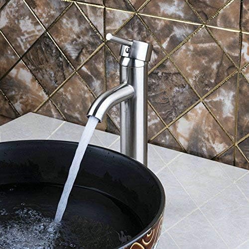 Grifo de latón para lavabo, de alta calidad, acabado de níquel