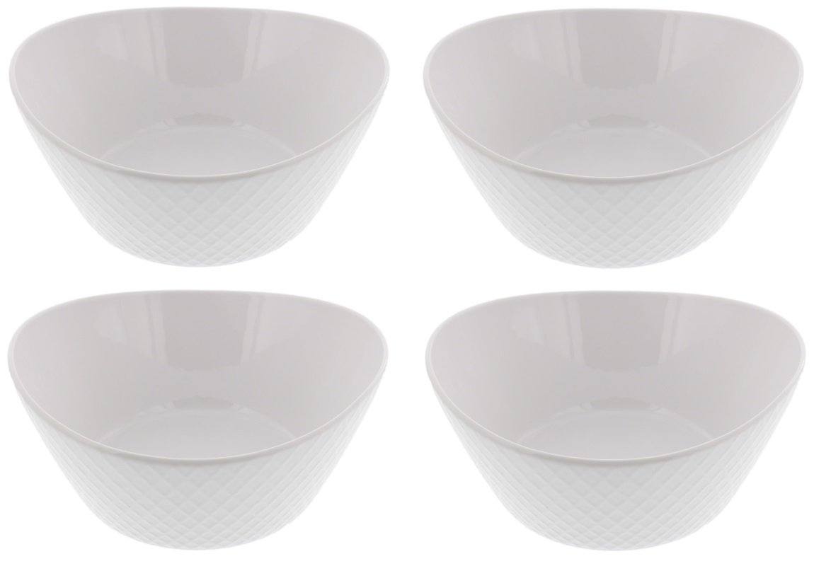 Over & Back 4-Piece 'What a Dish' Porcelain Bowl Set, White