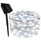 100 LED 33FT Copper Wire Solar Outdoor Waterproof Fairy String Lights (White)