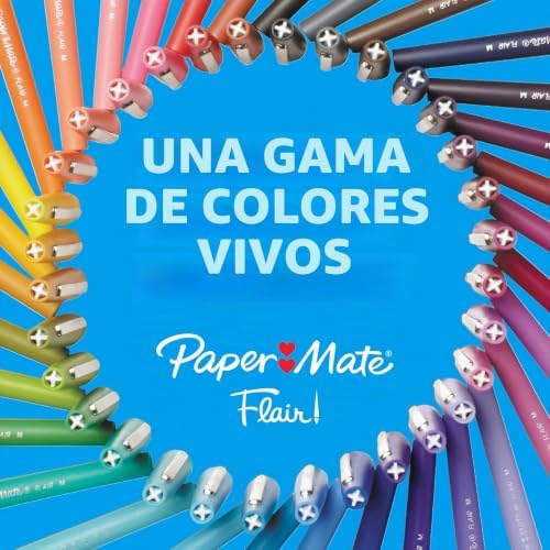 Marcadores de feltro Flair Candy POP | Ponta Média (0,7mm) | Cores Variadas | Pack de 12
