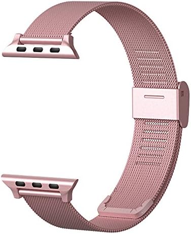 CNBEYOUNG Milanese Loop 2.0 Version Stainless Steel Bracelet Strap Replacement Band for Apple Watch Series 1 Series 2 Apple iWatch (ROSE GOLD-38MM)