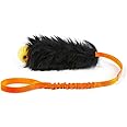 HOWGO Dog Rope Toy,Dog Bungee Chaser Toy 100% Sheepskin,Sheep Smell Tug Toy for All Breeds (Orange, Large with Ball)