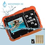 Kids Waterproof Camera, Digital Underwater Camera for Kids, 12MP HD Underwater Action Camcorder for Boys and Girls with 3M Waterproof, 2.0 Inch LCD Screen, 8X Digital Zoom, Flash and Mic (Black)