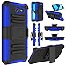 Elegant Choise Galaxy J7 Sky Pro Case, Galaxy J7 V Case, Galaxy J7 Perx Case, Heavy Duty Full Body Protective Case Cover with Belt Swivel Clip and Kickstand for Samsung Galaxy J7 2017 (Blue/Black)