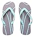 Shower Shoez Womens Non-Slip Flip Flops with Drain Holes Protect Your Feet from Dirty Surfaces Slip-Resistant Soles, Quick-Drying, Lightweight Ideal for Gyms, Dorms, Pools (7-8, Grey/Aquamarine)