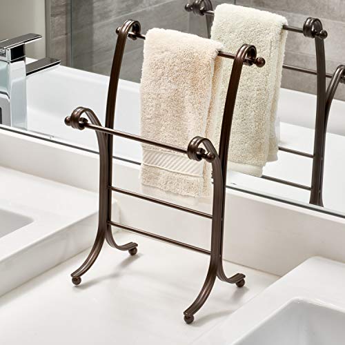 iDesign York Metal FreeStanding Hand Towel Drying Rack for Master