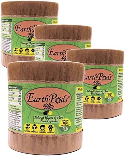 EarthPods Indoor & Outdoor Organic Plant Food Fertilizer Spikes {Special: Buy 3, GET 1 Free} Root Stimulator + Rich Concentrated Garden Humus Soil & Beneficial Microbes [Easy + Fast + NO Dirty Hands